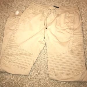 Tan Moto style sweats